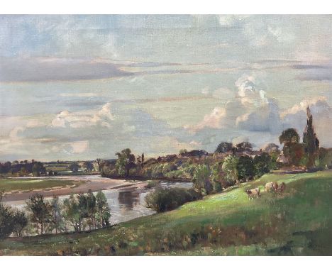 Frederick George Meekley (British 1896-1951): Meandering River Landscape, oil on canvas signed and dated 1947, 46cm x 60cm