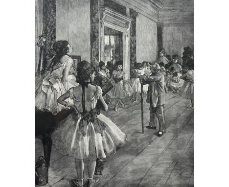 After Edgar Degas (French 1834-1917): 'La Classe de Danse', chalcograph engraving, with Musee De Louvre blindstamp, 33cm x 29