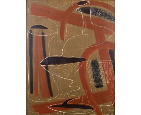 Jules Jacques Boulez (1889-1960) Graphisme II. Oil on panel, signed and dated 1956. Graphisme II. Olie op paneel, gesigneerd 