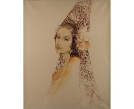 Karel Van Belle (1884-1959) Portrait of a Lady. Oil on canvas, signed and dated 1943. Portret van een Dame. Olieverf op doek,