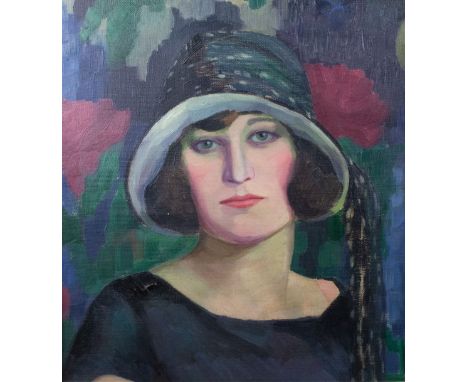 Raymond Van De Waele (1894-?) Portrait of a Lady. Oil on canvas, not signed. Portret van een dame. Olieverf op doek, niet ges