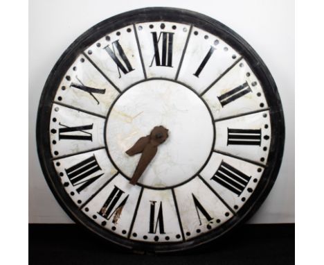 Enamel dial of a station clock 19th C. Emaille wijzerplaat van een stationsklok 19e eeuw Dia 120 cm