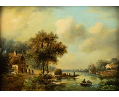 Hermanus II Koekkoek (1836-1909) Landscape. Oil on panel, signed. Landschap. Olieverf op paneel, gesigneerd. 17 x 23.5 cm