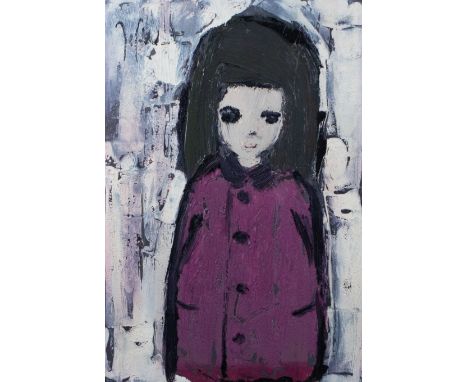 Jef Wauters (1927-2013) Portrait of a girl. Oil on panel, signed. Portret van een meisje. Olieverf op paneel, gesigneerd. 32 