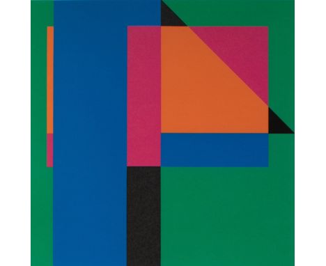 Paul Ibou (1939) Lithograph 'Geometrische compositie'. numbered 86/88 and signed. Lithografie 'Geometrische compositie'. Genu