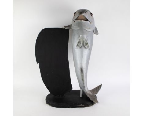 Advertising panel with a fish Reclamepaneel met een vis. H 78 cm