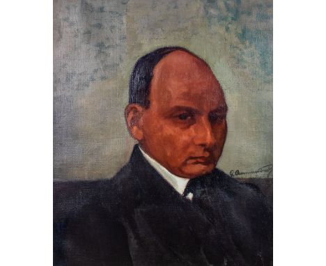 Gustaaf Crommelynck (1883-1961) Portrait of a Raymond Van De Waele. Oil on canvas, signed. Portret van een Raymond Van De Wae