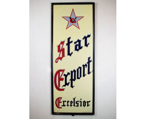 Enamel Star Export Excelsior 1951 Emaille bord Star Export Excelsior 1951. 122 x 47 cm Provenance: café 't Gebed Zonder Eind 