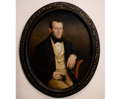 Thomas Addison Richards (1820-1900) Portrait of a Gentleman M.D. Elias F. Kelly II. Salt Lake city. Signed and dated 1853. Po