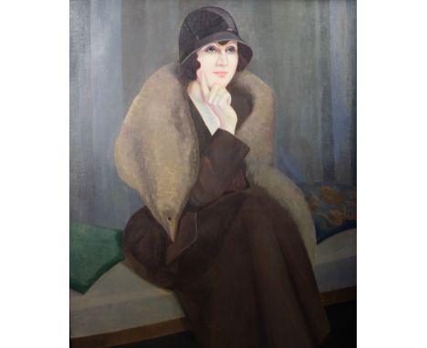 Raymond Van De Waele (1894-?) Portrait of a Lady. Oil on canvas, not signed. Portret van een dame. Olieverf op doek, niet ges