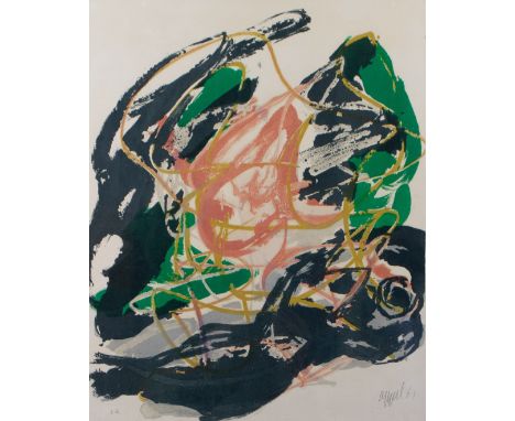 Karel Appel (1921-2006) Titled 'A Beast drawn man'. Silkscreen E.A. signed and dated 1961. Getiteld 'Een beest getekende man'