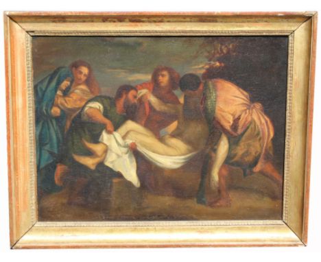 Italian 17th C. Old Master painting, Oil on Canvas. Sight Size: 11.5 x 15.5 in. Overall Framed Size: 14.75 x 18.5 in.