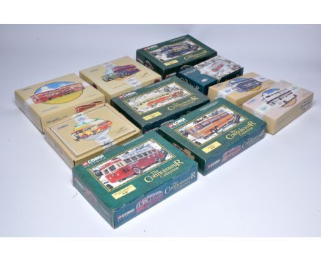 Corgi diecast model bus issues comprising ten mostly 1/50 series issues as shown. With original boxes. 