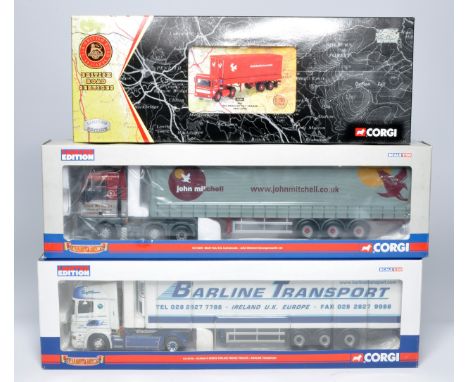 Corgi 1/50 diecast model truck issues x 3 comprising liveries of BLT, BRS and Mitchell. As shown but look good to very good, 