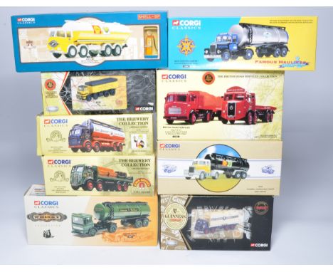Corgi 1/50 diecast model truck issues comprising Nine various commercial releases relating to various themes as shown, mostly