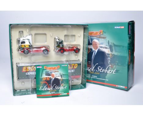 Corgi 1/50 diecast model truck issue comprising No. CC99203 Eddie Stobart Commemorative Set. Looks good, albeit mirrors attac
