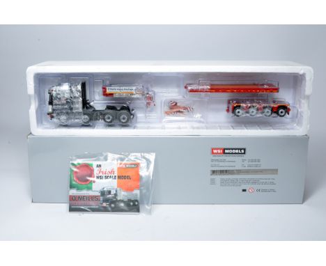 WSI 1/50 diecast model truck issue comprising Scania R5 Highline 8x4 plus low loader 4 axle in the livery of O'Neills. Looks 