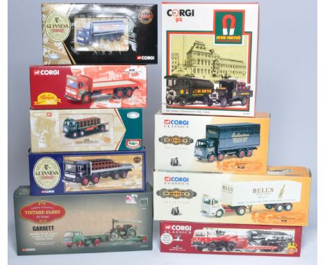 Corgi 1/50 diecast model truck issues comprising Nine various commercial releases relating to various themes as shown, mostly