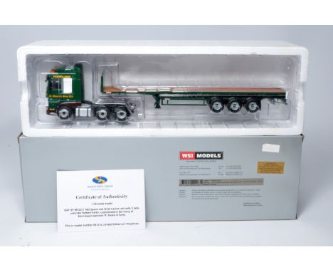 WSI 1/50 diecast model truck issue comprising Limited Edition 94/110 DAF XF MY2017 480 Space cab 6x2 tractor unit with 3 axle