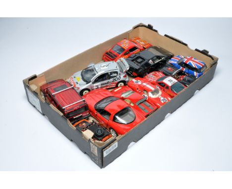 A group of 1:18 and other scales diecast vehicles as shown. Displayed. 