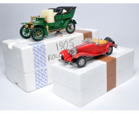 Franklin Mint 1/24 diecast model issues comprising Mercedes 500K plus 1905 Rolls Royce 10HP (larger scale). Look to be withou