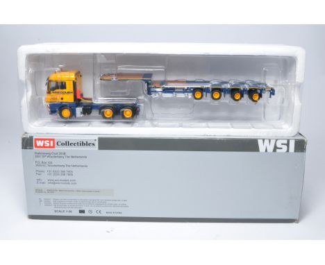 WSI 1/50 diecast model truck issue comprising Man TGX XLX 6x4 Semi Lowloader-4 axle in the livery of Ainscough, looks to be w