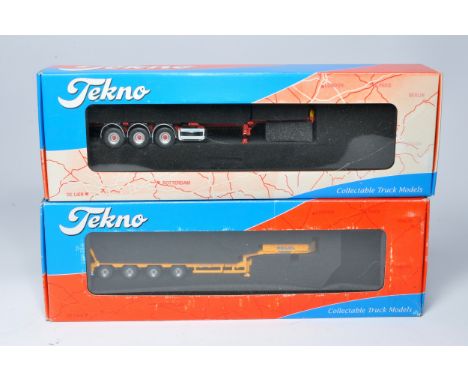 Tekno 1/50 diecast model truck issues comprising duo of trailers as shown. 