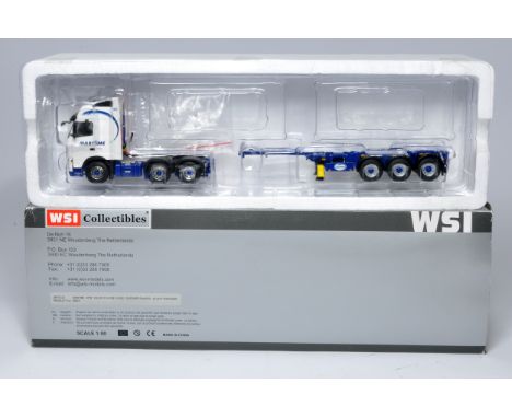 WSI 1/50 diecast model truck issue comprising Volvo FH Container Trailer (missing container) in the livery of Maritime. Looks
