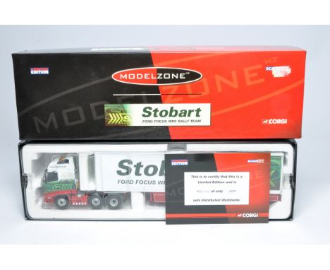 Corgi 1/50 diecast model truck issue comprising No. CC14012 Volvo Box Trailer in the livery of Stobart Ford WRC. Modelzone Sp