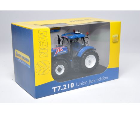 Universal Hobbies 1/32 farm model issue comprising New Holland T7.210 Union Jack Tractor. Looks to be excellent in box. 