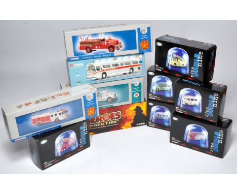 Corgi diecast model issues comprising eleven mostly 1/50 series fire engine and emergency service vehicle issues as shown. Wi