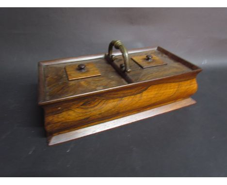 A 19th Century rosewood twin compartment tea caddy