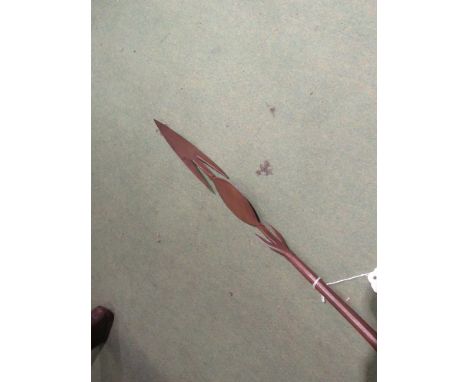 An unusual African tribal war/hunting spear, Batonka People, Zimbabwe, 66½" long  