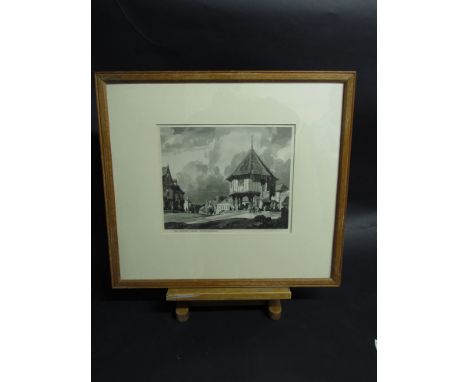 LEONARD SQUIRRELL (1893-1979):  Monotone etching "The Market Cross Wymondham" 1941.  24cm x 29cm