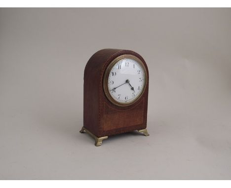 A mahogany cased mantel clock with French movement and Arabic chapter movement