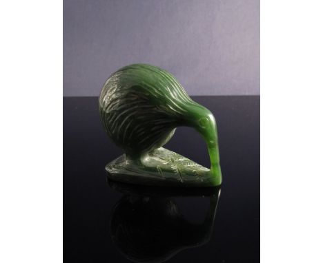 A nephrite jade kiwi figure