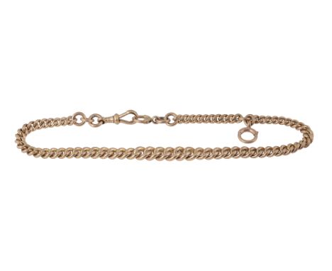 An 9ct gold curb-link fob chain of slightly graduating form, links stamped '9.375'total approx. weight 56.5g, total approx. l