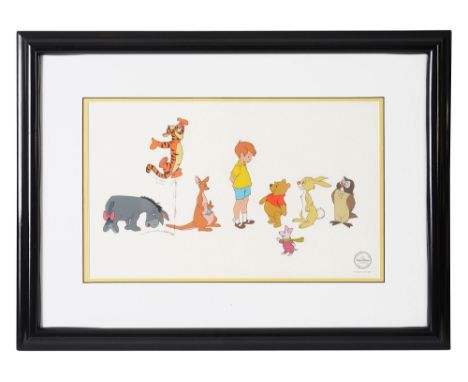 A limited edition Disney Serigraph cell of 'The Many Adventures of Winnie the Pooh'depicting from left to right; Eeyore, Tigg