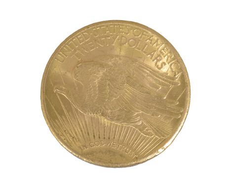 An American 1925 $20 dollar double eagle Saint Gaudens gold coin Philadelphia mintapprox diameter 38mm., weight approx 33.5gC