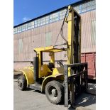 HYSTER 193A LPG FORKLIFT, 18,000 LB CAPACITY, 5' FORKS, 2-STAGE MAST, SIDE SHIFT, SOLID TIRES,