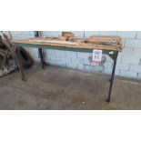 STEEL TABLE W/ PLYWOOD TOP, 3' X 86" X 40" HT