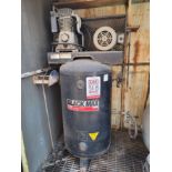 SANBORN BLACK MAX 5 HP VERTICAL TANK AIR COMPRESSOR, 80-GALLON TANK
