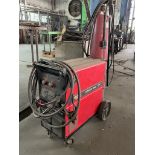 LINCOLN ELECTRIC POWER MIG 255 WELDER, K1693-2, S/N U1020472206, ARGON TANK INCLUDED