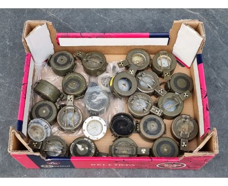 A quantity of British army compasses, (spares&nbsp;or repairs). 