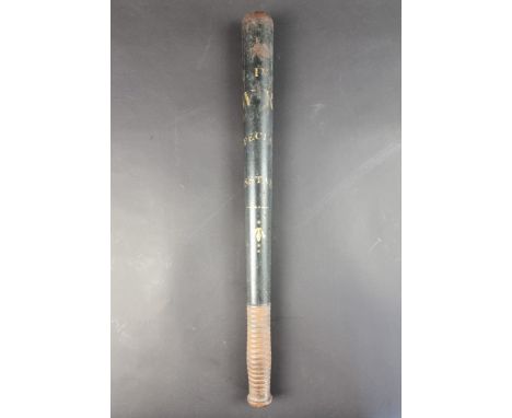 A William IV ebonised 'Special Constable' truncheon, 46cm long.