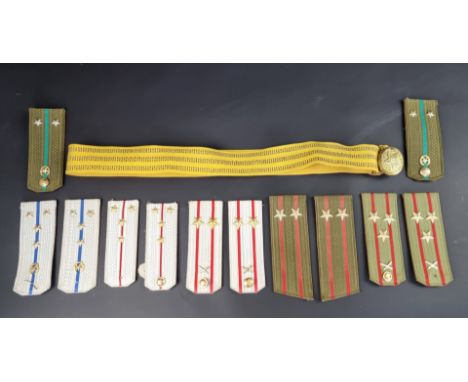 A small collection of Soviet epaulettes and a belt. 