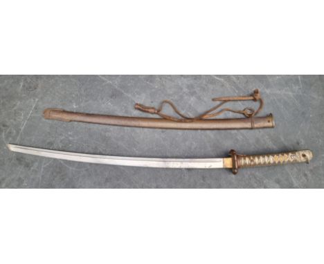 A WWII Japanese Type 95 NCOs shin gunto and scabbard, with Tokyo Arsenal factory stamp, the 66.5cm blade numbered 69314. Prov