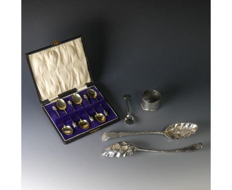 A pair of George III silver 'Berry' Spoons, by&nbsp;Dorothy Langlands, hallmarked Newcastle, 1804, Old English pattern with l