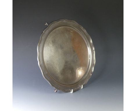 A George V silver Salver, by&nbsp;C W Fletcher &amp; Son Ltd., hallmarked Sheffield, 1926, of plain shaped circular form, rai