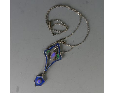 A quantity of Costume Jewellery, including an enamelled pendant in the Art Nouveau style, vintage gilt metal and paste neckla